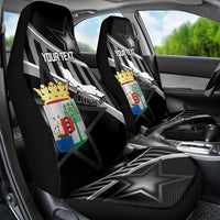 Custom Curacao Football Car Seat Cover Go La Familia Azul Black Style - Wonder Print Shop