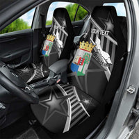 Custom Curacao Football Car Seat Cover Go La Familia Azul Black Style - Wonder Print Shop