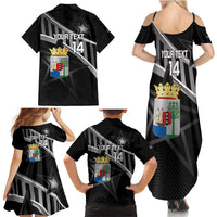 Custom Curacao Football Family Matching Summer Maxi Dress and Hawaiian Shirt Go La Familia Azul Black Style - Wonder Print Shop