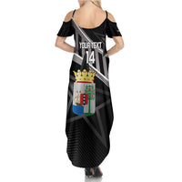 Custom Curacao Football Family Matching Summer Maxi Dress and Hawaiian Shirt Go La Familia Azul Black Style - Wonder Print Shop