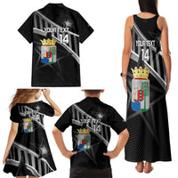 Custom Curacao Football Family Matching Tank Maxi Dress and Hawaiian Shirt Go La Familia Azul Black Style - Wonder Print Shop