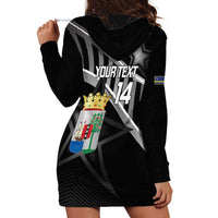 Custom Curacao Football Hoodie Dress Go La Familia Azul Black Style - Wonder Print Shop