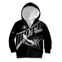 Custom Curacao Football Kid Hoodie Go La Familia Azul Black Style - Wonder Print Shop