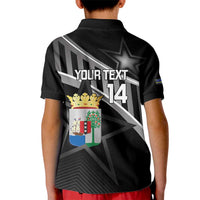Custom Curacao Football Kid Polo Shirt Go La Familia Azul Black Style - Wonder Print Shop