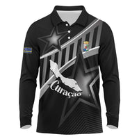 Custom Curacao Football Long Sleeve Polo Shirt Go La Familia Azul Black Style - Wonder Print Shop