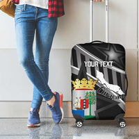 Custom Curacao Football Luggage Cover Go La Familia Azul Black Style - Wonder Print Shop