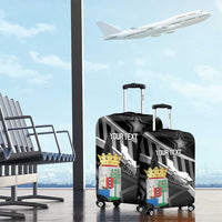 Custom Curacao Football Luggage Cover Go La Familia Azul Black Style - Wonder Print Shop