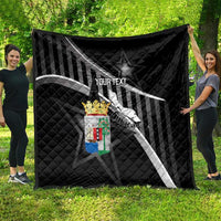 Custom Curacao Football Quilt Go La Familia Azul Black Style - Wonder Print Shop