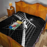 Custom Curacao Football Quilt Go La Familia Azul Black Style - Wonder Print Shop