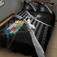 Custom Curacao Football Quilt Bed Set Go La Familia Azul Black Style - Wonder Print Shop