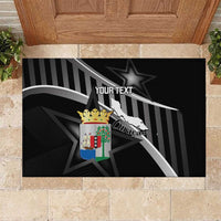 Custom Curacao Football Rubber Doormat Go La Familia Azul Black Style - Wonder Print Shop