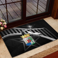Custom Curacao Football Rubber Doormat Go La Familia Azul Black Style - Wonder Print Shop