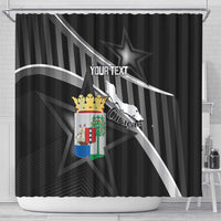 Custom Curacao Football Shower Curtain Go La Familia Azul Black Style - Wonder Print Shop