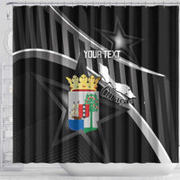 Custom Curacao Football Shower Curtain Go La Familia Azul Black Style - Wonder Print Shop