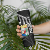 Custom Curacao Football Skinny Tumbler Go La Familia Azul Black Style - Wonder Print Shop
