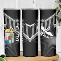 Custom Curacao Football Skinny Tumbler Go La Familia Azul Black Style - Wonder Print Shop