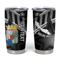 Custom Curacao Football Tumbler Cup Go La Familia Azul Black Style - Wonder Print Shop