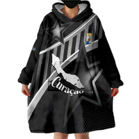 Custom Curacao Football Wearable Blanket Hoodie Go La Familia Azul Black Style - Wonder Print Shop