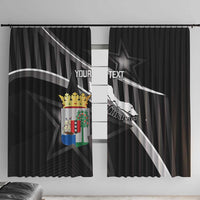 Custom Curacao Football Window Curtain Go La Familia Azul Black Style - Wonder Print Shop