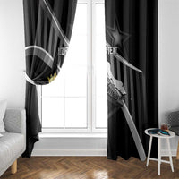 Custom Curacao Football Window Curtain Go La Familia Azul Black Style - Wonder Print Shop