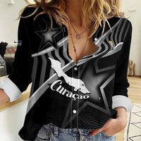 Custom Curacao Football Women Casual Shirt Go La Familia Azul Black Style - Wonder Print Shop