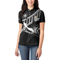 Custom Curacao Football Women Polo Shirt Go La Familia Azul Black Style - Wonder Print Shop