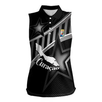 Custom Curacao Football Women Sleeveless Polo Shirt Go La Familia Azul Black Style - Wonder Print Shop