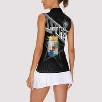 Custom Curacao Football Women Sleeveless Polo Shirt Go La Familia Azul Black Style - Wonder Print Shop