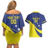 Custom Baseball Curacao Couples Matching Off Shoulder Short Dress and Hawaiian Shirt Go Champions Korsou Curve Vibes - Wonder Print Shop
