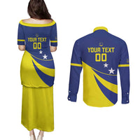 Custom Baseball Curacao Couples Matching Puletasi and Long Sleeve Button Shirt Go Champions Korsou Curve Vibes - Wonder Print Shop
