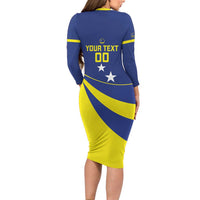 Custom Baseball Curacao Family Matching Long Sleeve Bodycon Dress and Hawaiian Shirt Go Champions Korsou Curve Vibes - Wonder Print Shop
