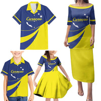 Custom Baseball Curacao Family Matching Puletasi and Hawaiian Shirt Go Champions Korsou Curve Vibes - Wonder Print Shop