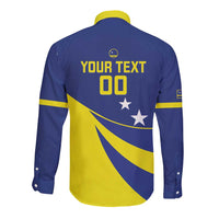 Custom Baseball Curacao Long Sleeve Button Shirt Go Champions Korsou Curve Vibes - Wonder Print Shop