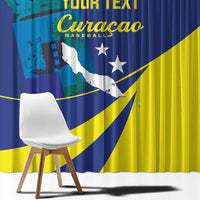 Custom Baseball Curacao Window Curtain Go Champions Korsou Curve Vibes - Wonder Print Shop