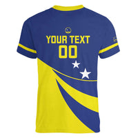 Custom Baseball Curacao Women V-Neck T-Shirt Go Champions Korsou Curve Vibes - Wonder Print Shop