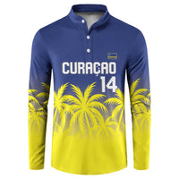 Custom Baseball Curacao Button Sweatshirt 2025 Korsou de Palmbomen - Wonder Print Shop