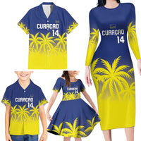 Custom Baseball Curacao Family Matching Long Sleeve Bodycon Dress and Hawaiian Shirt 2025 Korsou de Palmbomen - Wonder Print Shop