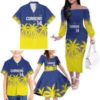 Custom Baseball Curacao Family Matching Off The Shoulder Long Sleeve Dress and Hawaiian Shirt 2025 Korsou de Palmbomen - Wonder Print Shop