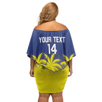 Custom Baseball Curacao Family Matching Off Shoulder Short Dress and Hawaiian Shirt 2025 Korsou de Palmbomen - Wonder Print Shop