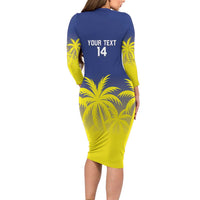 Custom Baseball Curacao Long Sleeve Bodycon Dress 2025 Korsou de Palmbomen - Wonder Print Shop