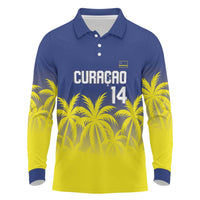 Custom Baseball Curacao Long Sleeve Polo Shirt 2025 Korsou de Palmbomen - Wonder Print Shop