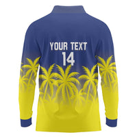 Custom Baseball Curacao Long Sleeve Polo Shirt 2025 Korsou de Palmbomen - Wonder Print Shop