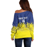 Custom Baseball Curacao Off Shoulder Sweater 2025 Korsou de Palmbomen - Wonder Print Shop