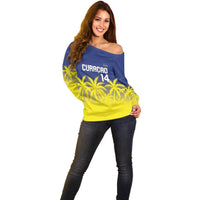 Custom Baseball Curacao Off Shoulder Sweater 2025 Korsou de Palmbomen - Wonder Print Shop