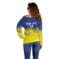Custom Baseball Curacao Off Shoulder Sweater 2025 Korsou de Palmbomen - Wonder Print Shop