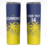 Custom Baseball Curacao Skinny Tumbler 2025 Korsou de Palmbomen - Wonder Print Shop