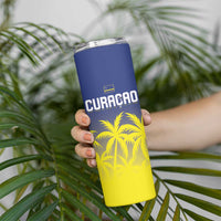 Custom Baseball Curacao Skinny Tumbler 2025 Korsou de Palmbomen - Wonder Print Shop