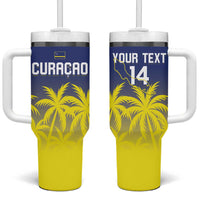 Custom Baseball Curacao Tumbler With Handle 2025 Korsou de Palmbomen - Wonder Print Shop