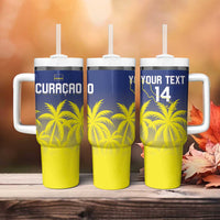 Custom Baseball Curacao Tumbler With Handle 2025 Korsou de Palmbomen - Wonder Print Shop