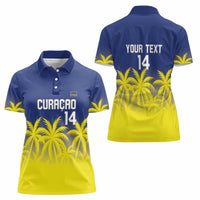 Custom Baseball Curacao Women Polo Shirt 2025 Korsou de Palmbomen - Wonder Print Shop